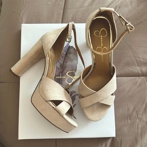 Jessica Simpson Platform Sandal, Nude, Size 8 Women